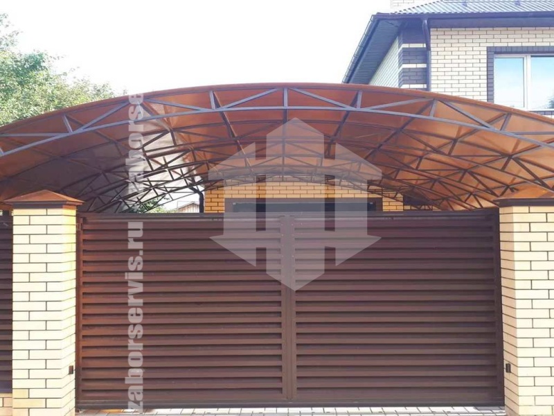 Навес для двух автомобилей пример 4