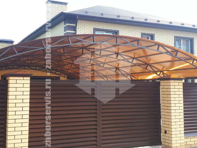 Навес для двух автомобилей пример 4