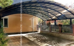 Навес из сотового поликарбоната пример 7