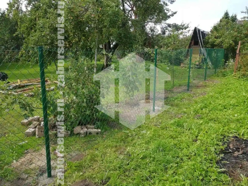 Забор из сетки рабицы с проволокой 44 метра