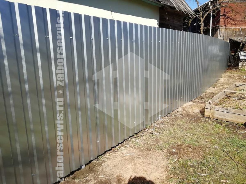 Забор из профнастила оцинкованный 63 метра