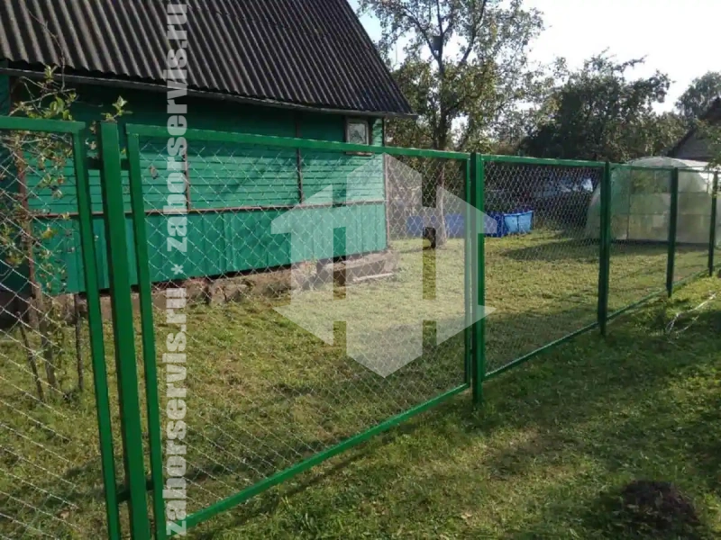 Забор из сетки рабицы секциями 56 метов